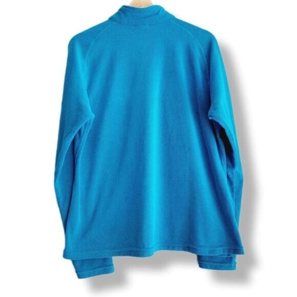 FIRST ASCENT Sweatshirt Waffle Texture Sweater Top Blue Sz XL - Picture 2 of 8